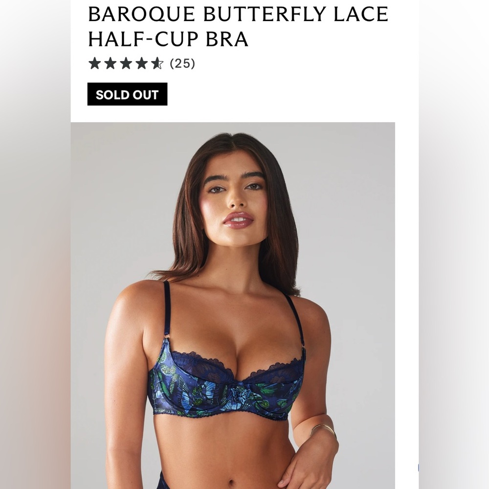 NWT Savage X Fenty Butterfly Lace Bra